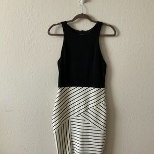 LuLus Black and White Sheath Dress
